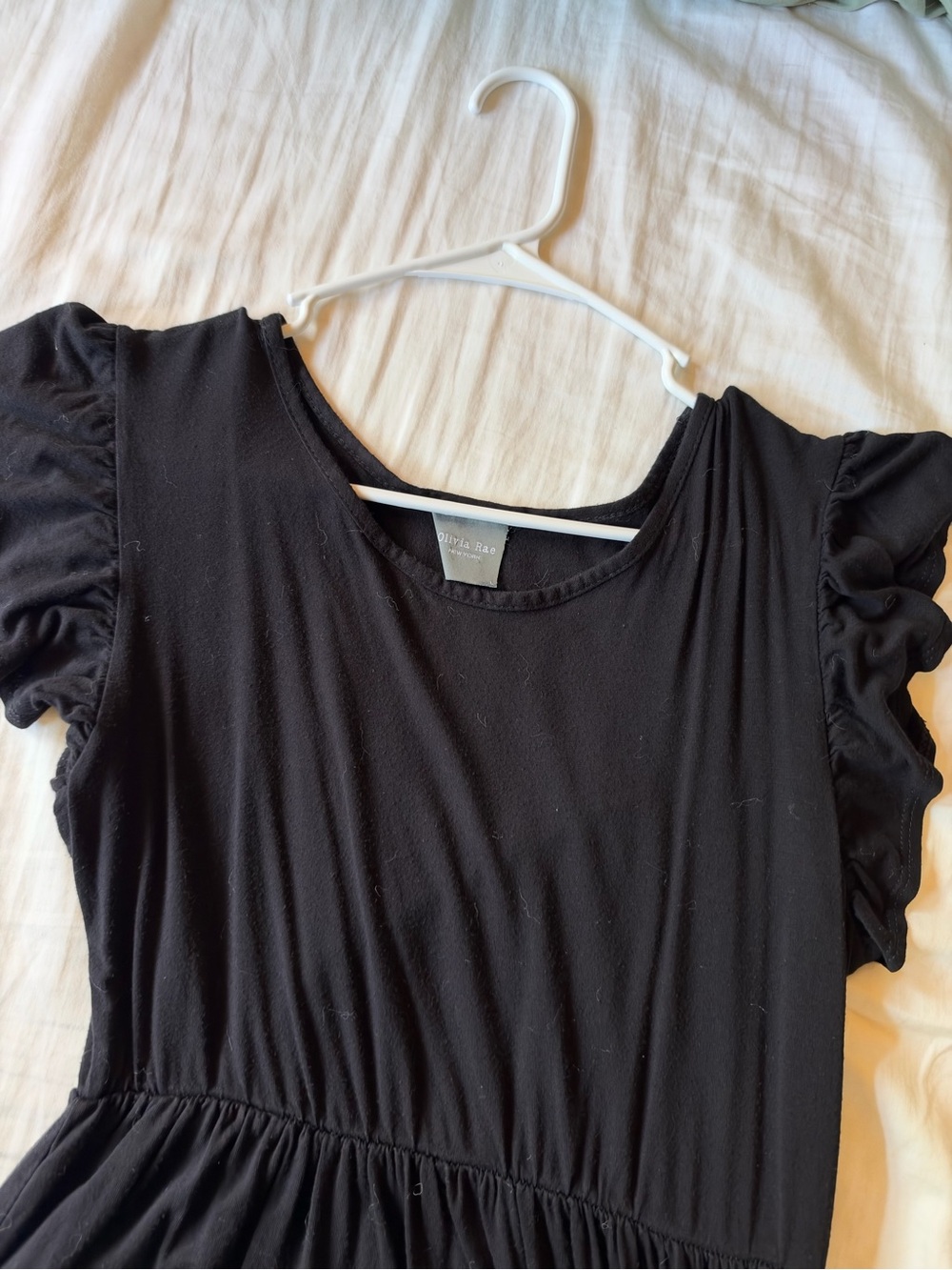 Black Ruffle Sleeve Women's Dress